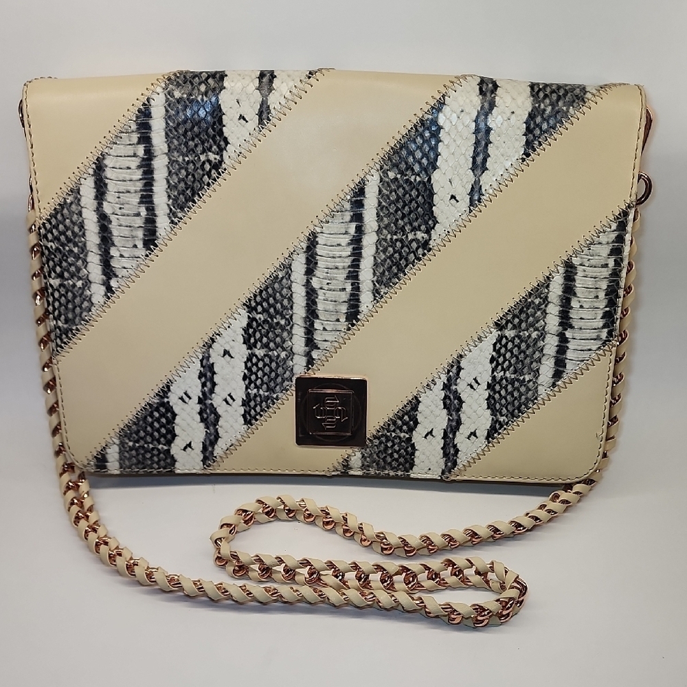 Ted Baker Cream & Black Animal Print Crossbody (Like New)